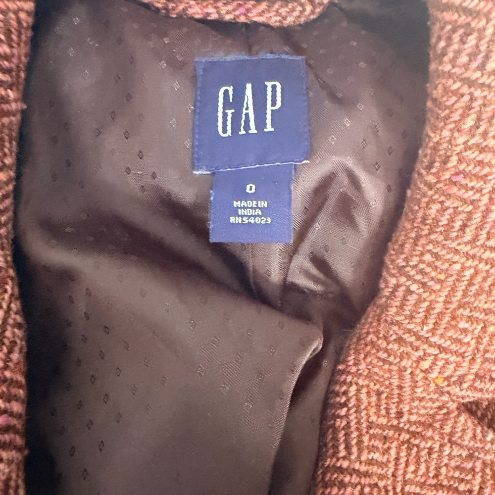 GAP Women's Pink and Brown Pea Coat Blazer Size 0 - Picture 4 of 4